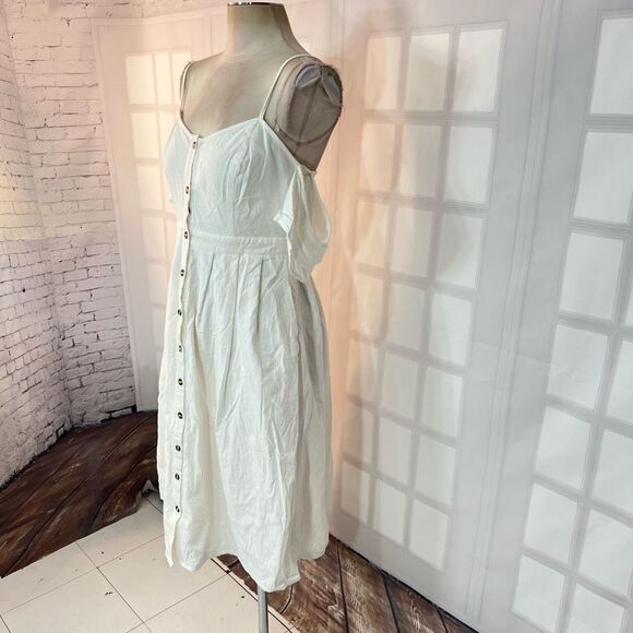 Lulu’s I've Got Love White Off-the-Shoulder Midi Dress size medium - Picture 7 of 15